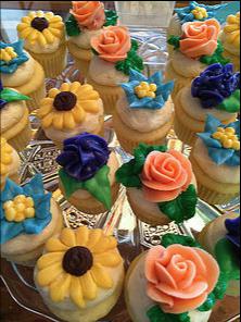 Cupcakes made by The Barn Door Bakery.