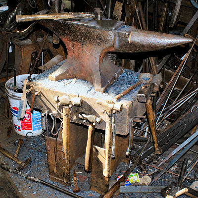 Large anvil in Andy's shop.